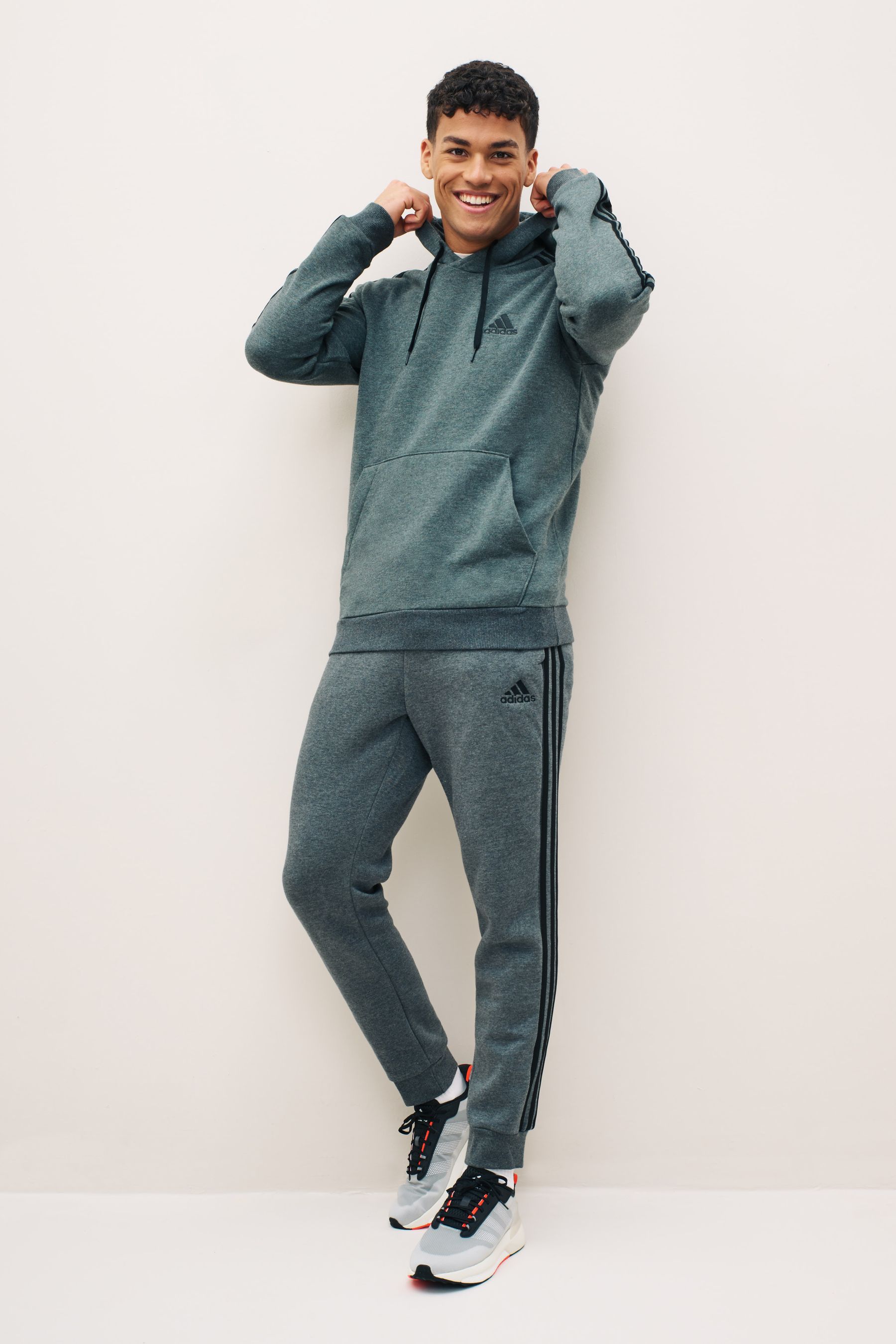 Dark grey adidas joggers hot sale