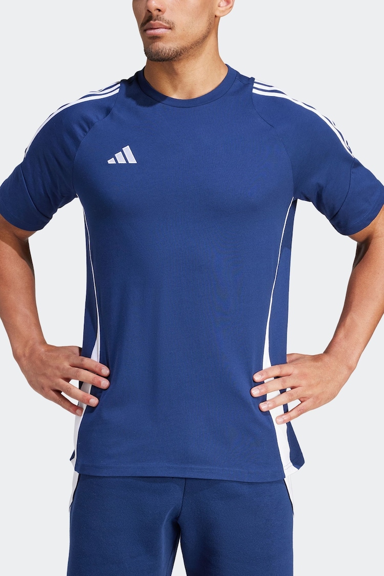 adidas Blue 100% Cotton Tiro 24 Sweat T-Shirt - Image 2 of 6