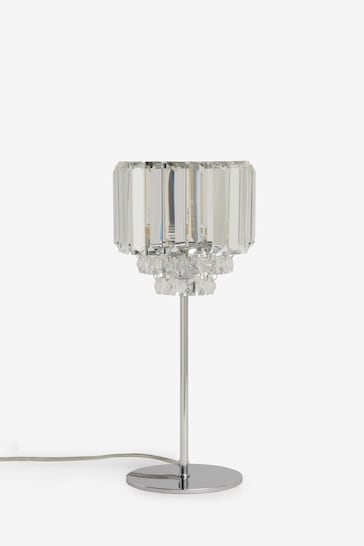 Laura Ashley Chrome Vienna Crystal Table Lamp
