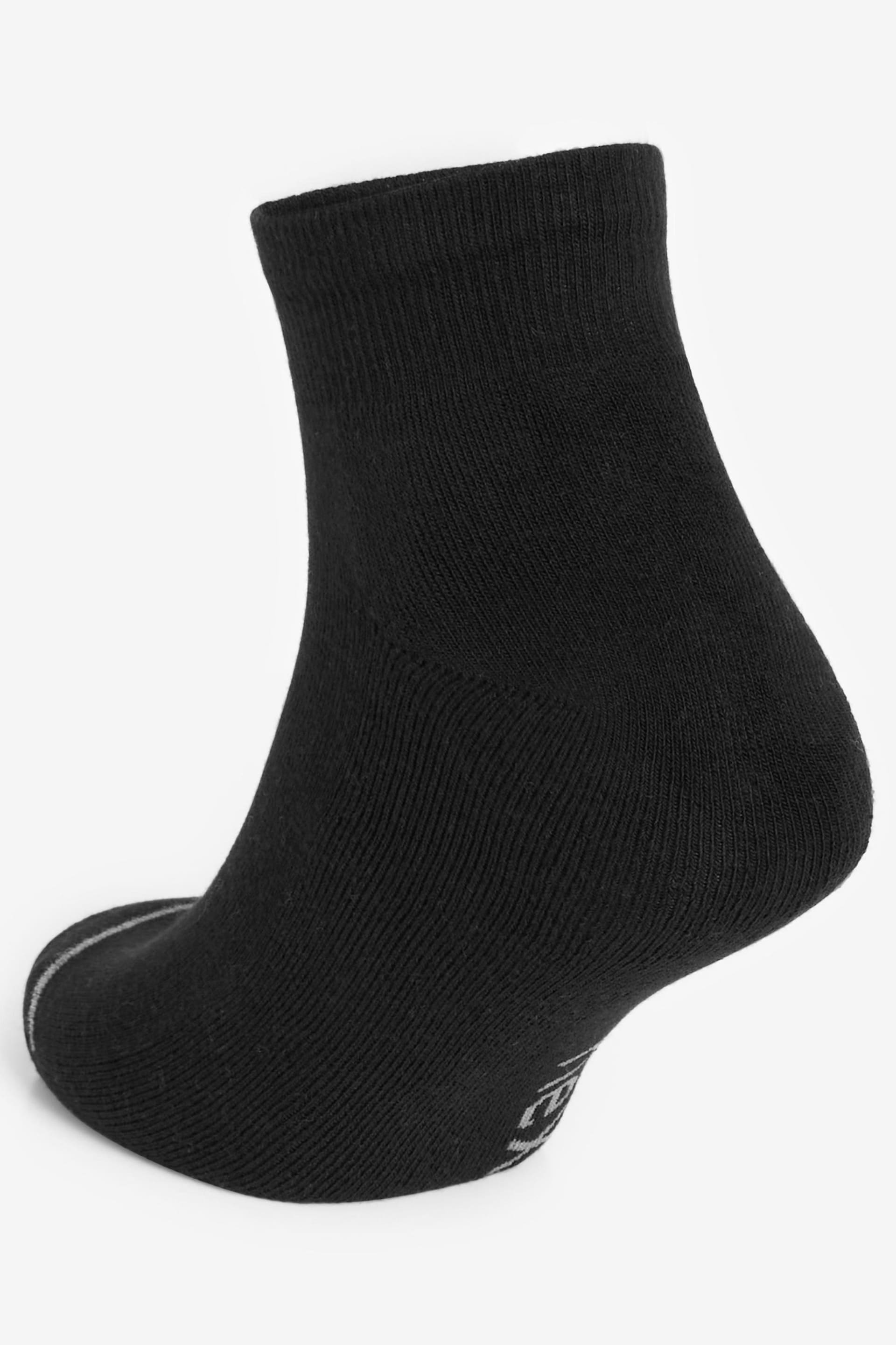 Black 10 Pack Cushioned Sole Mid Trainer Socks - Image 3 of 3