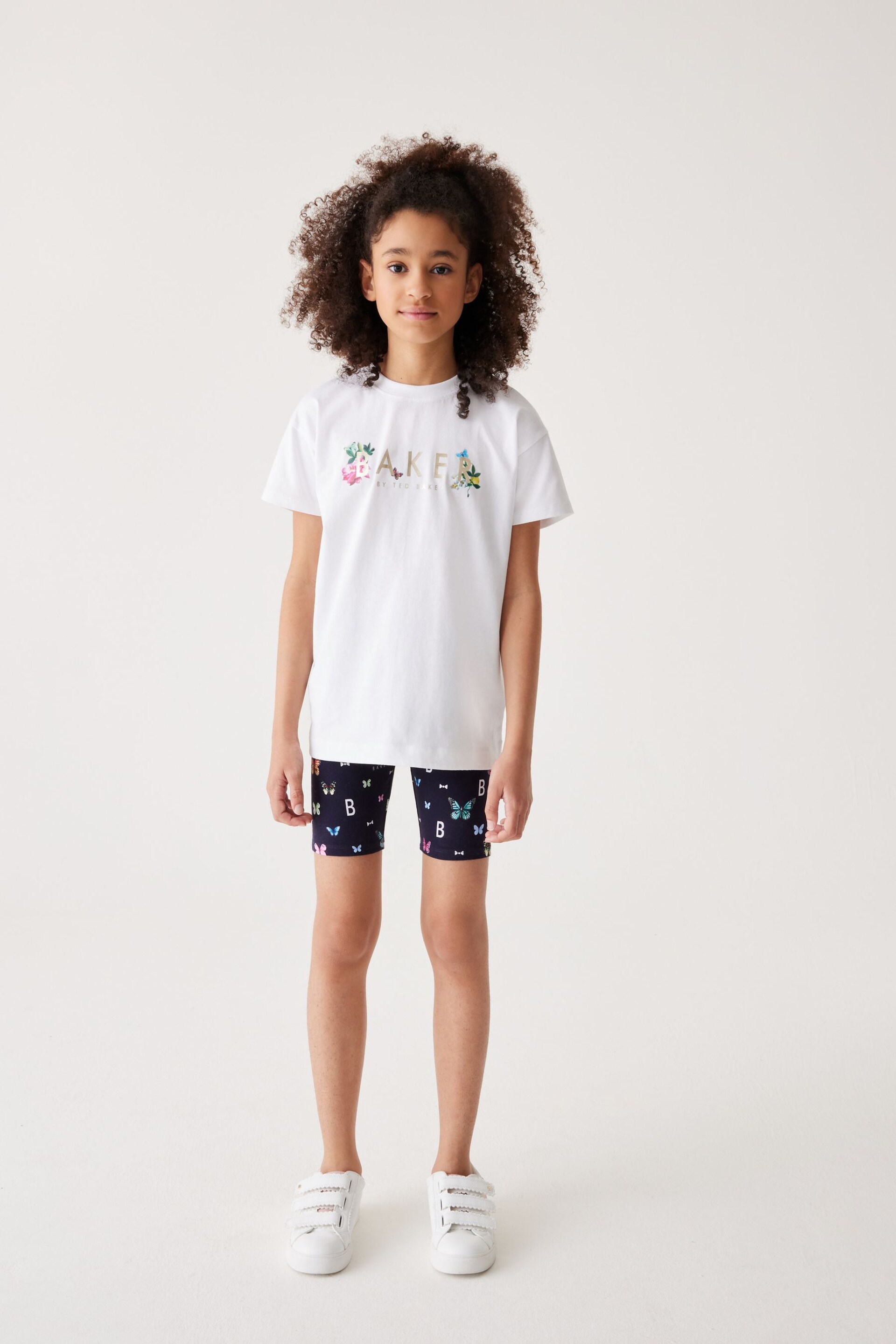 Baker by Ted Baker Navy Butterfly T-Shirt And Cycling Shorts Set - Image 2 of 5