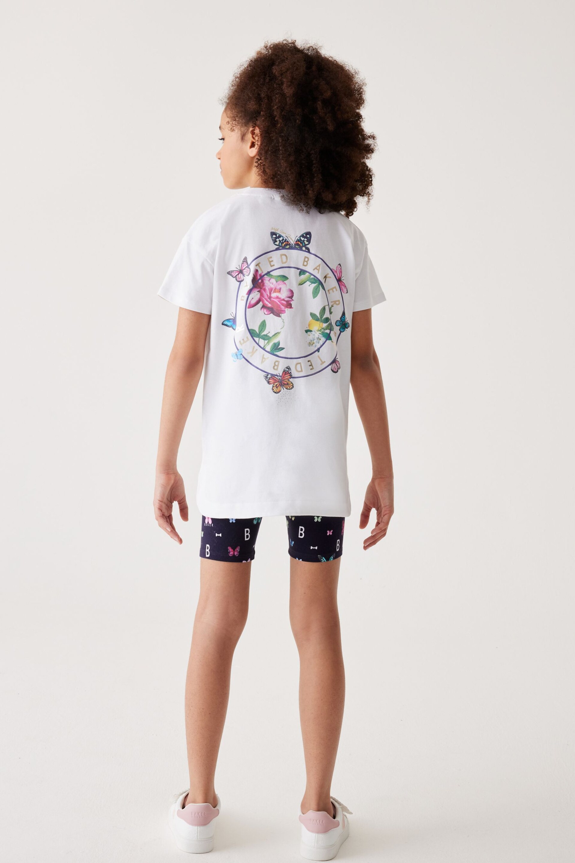 Baker by Ted Baker Navy Butterfly T-Shirt And Cycling Shorts Set - Image 3 of 5