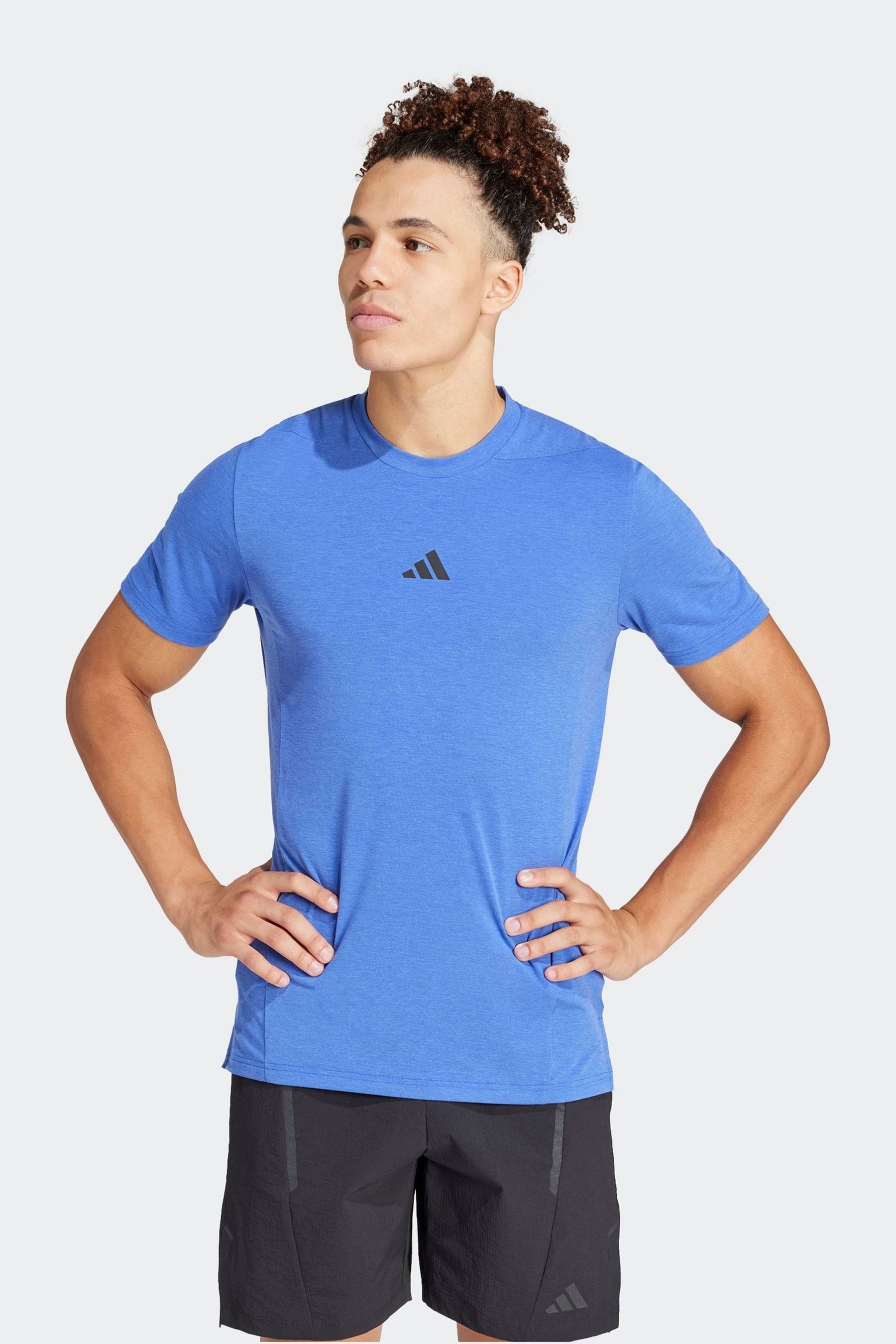 Buy adidas Blue Designed for Training Workout T Shirt from Next USA