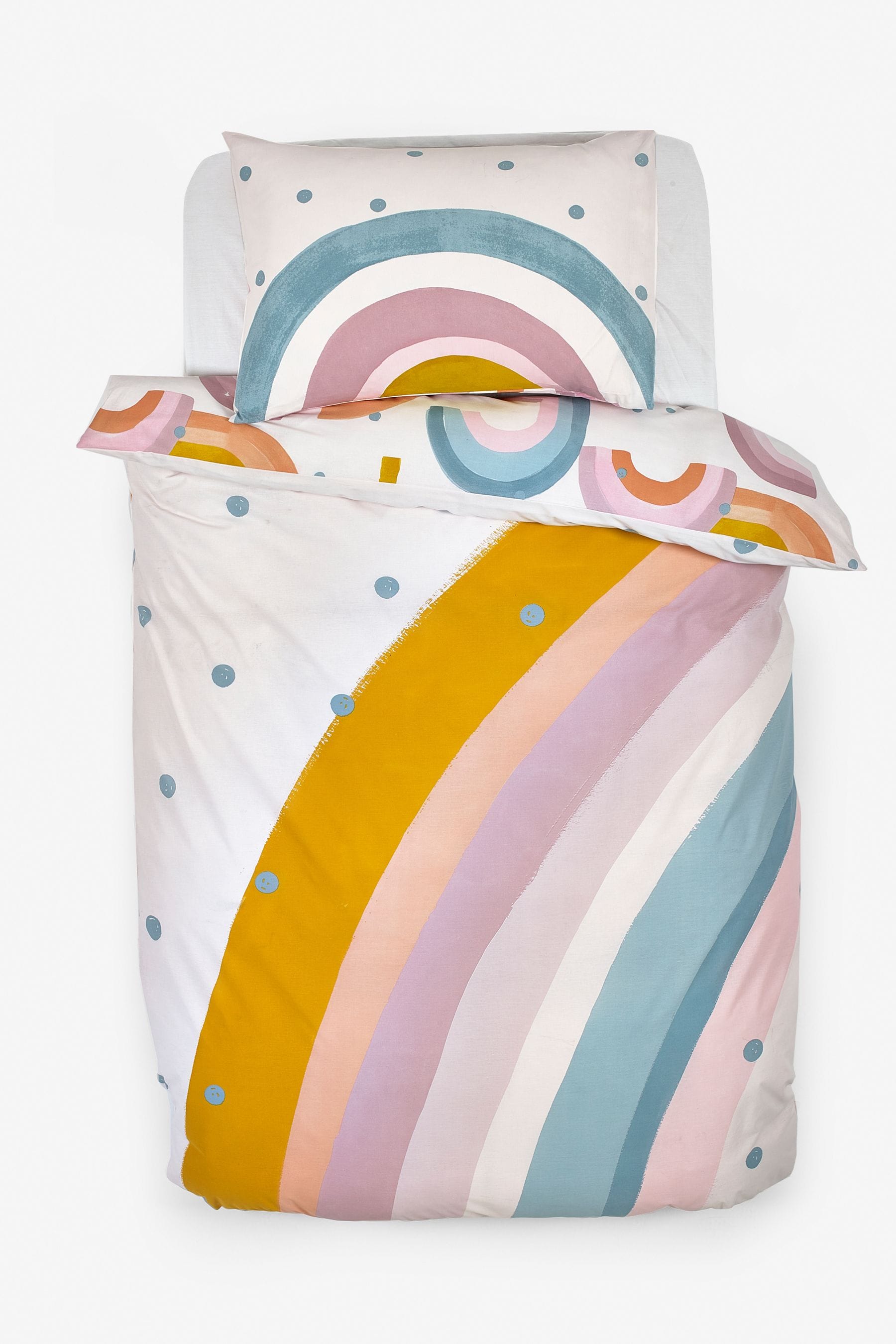 Buy Natural Kids Scandi Rainbow Reversible Duvet Cover And Pillowcase Set from Next Luxembourg