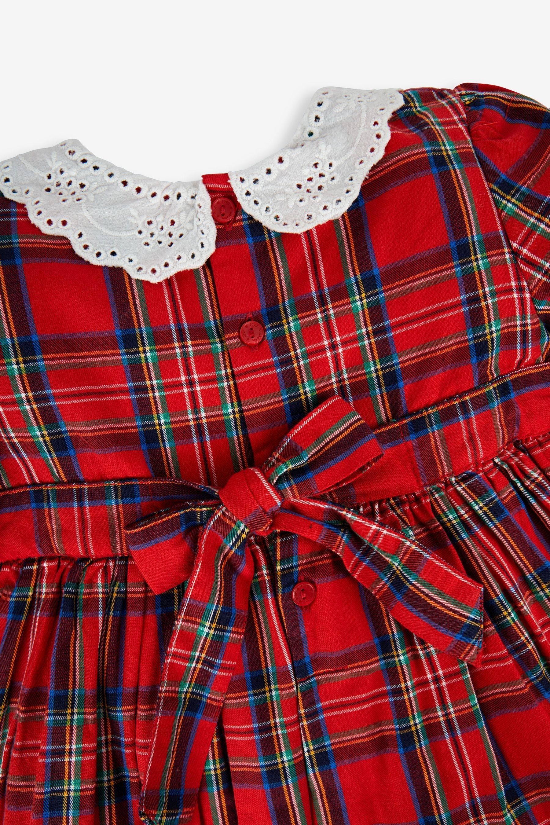 Buy JoJo Maman Bebe Red Girls Tartan Smocked Party Dress from Next Luxembourg