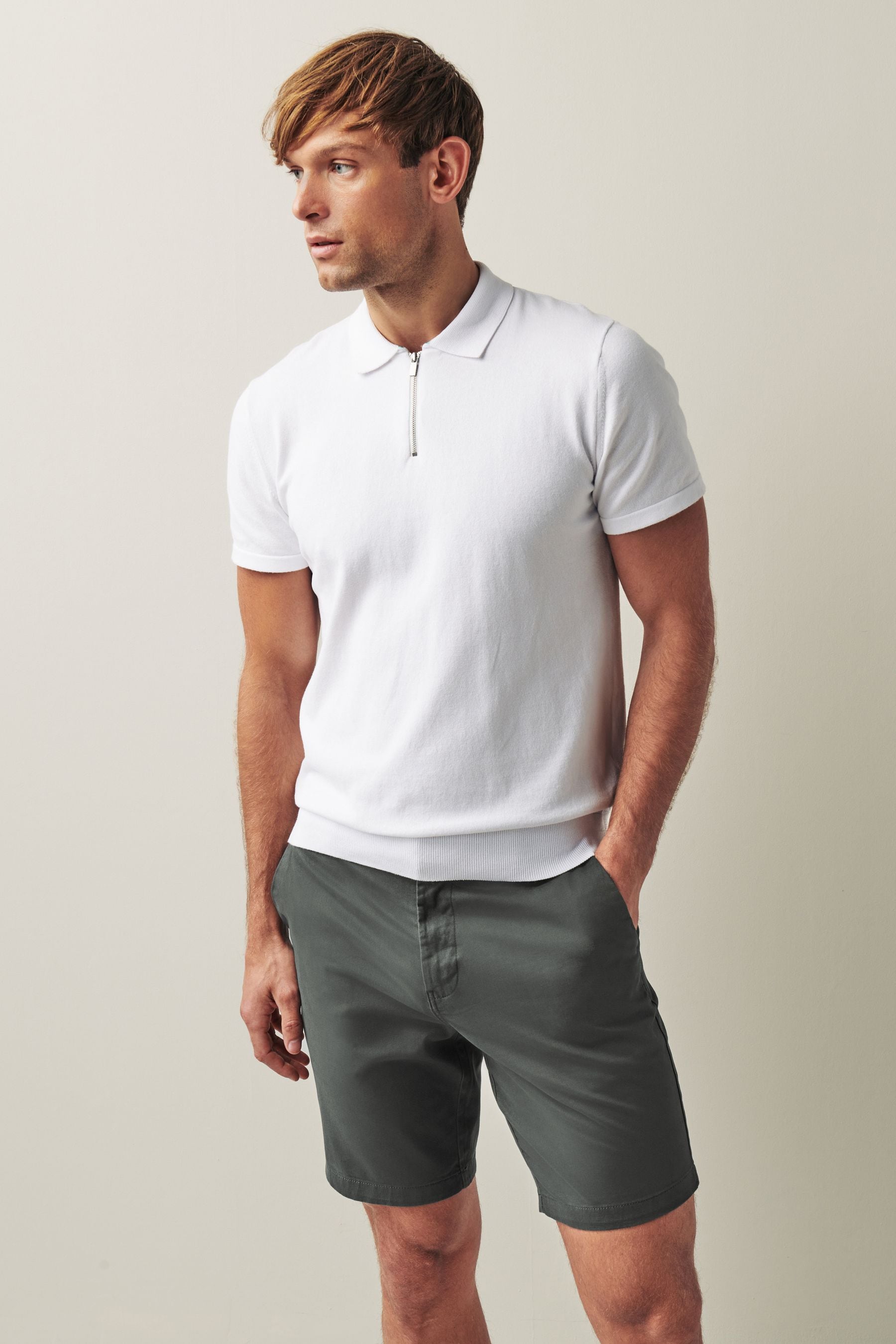 Buy Charcoal Grey Straight Fit Stretch Chinos Shorts from the Next UK online shop
