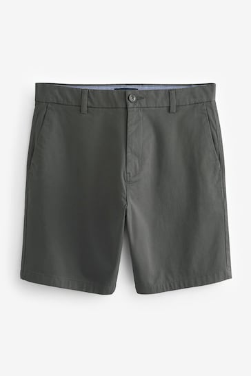 Charcoal Grey Straight Fit Stretch Chinos Shorts
