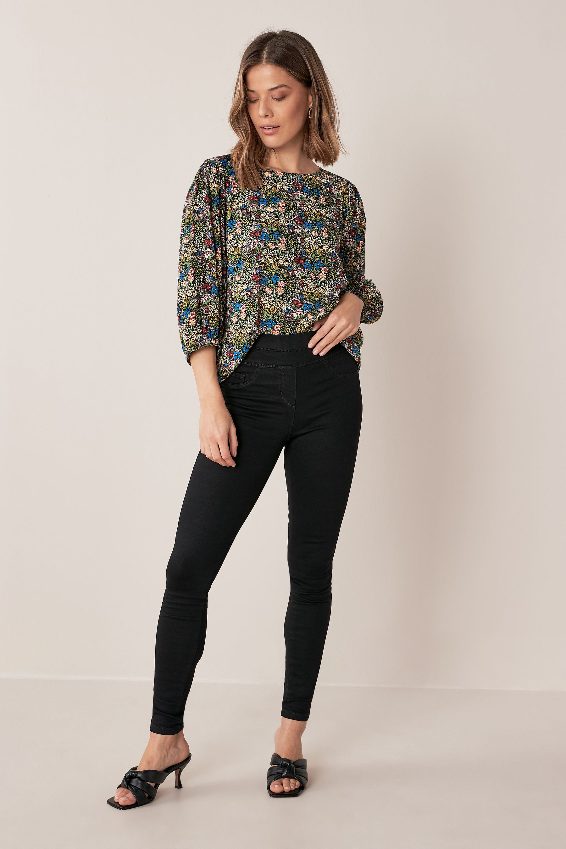 Buy Black Super Stretch Soft Sculpt Pull On Denim Leggings from Next Ireland