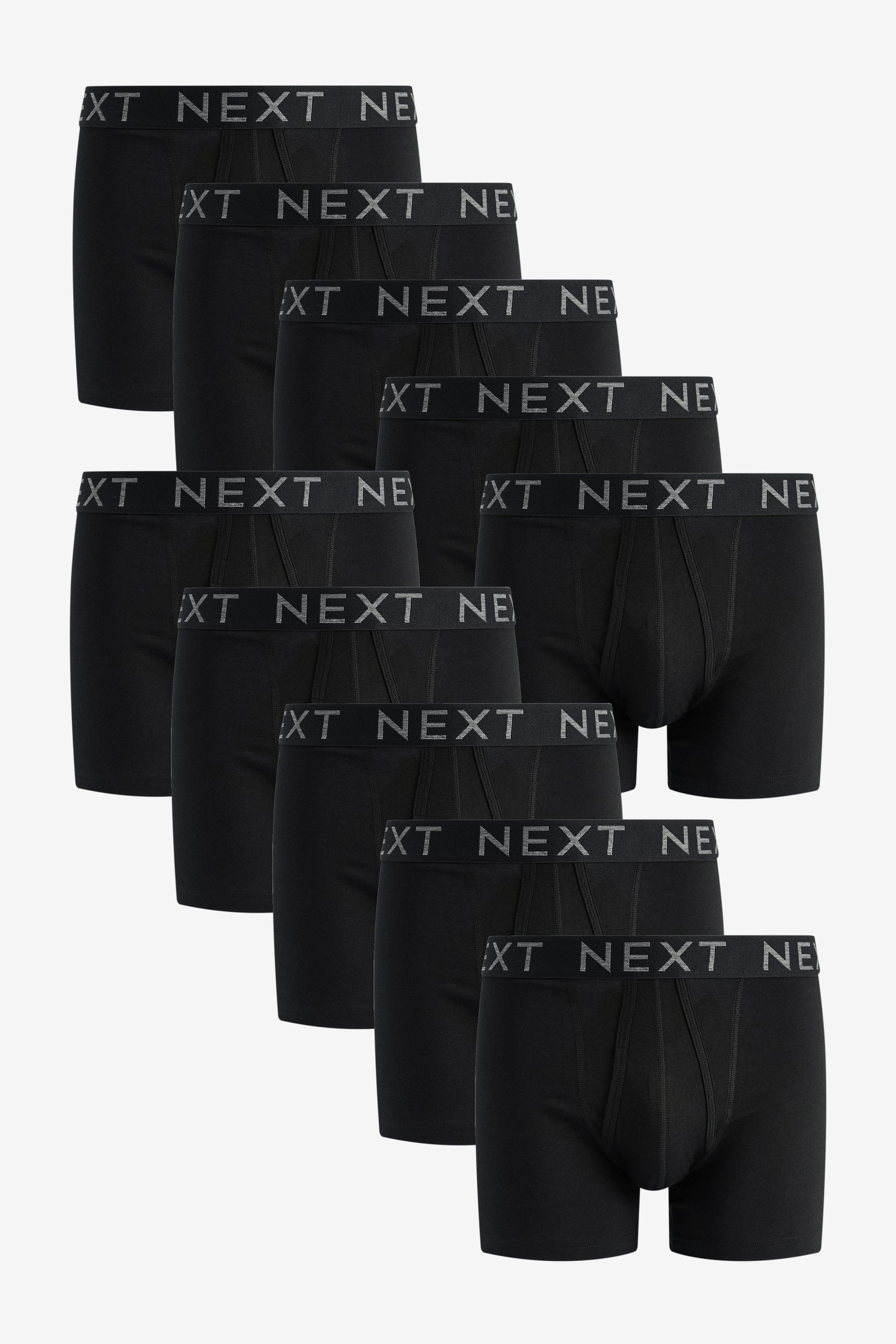 Black 10 pack Waistband A Front Boxers