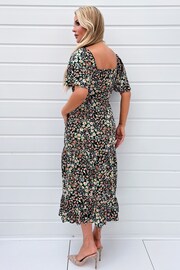 AX Paris Multi Ditzy Printed Flutter Sleeve Midi Dress - Image 2 of 4