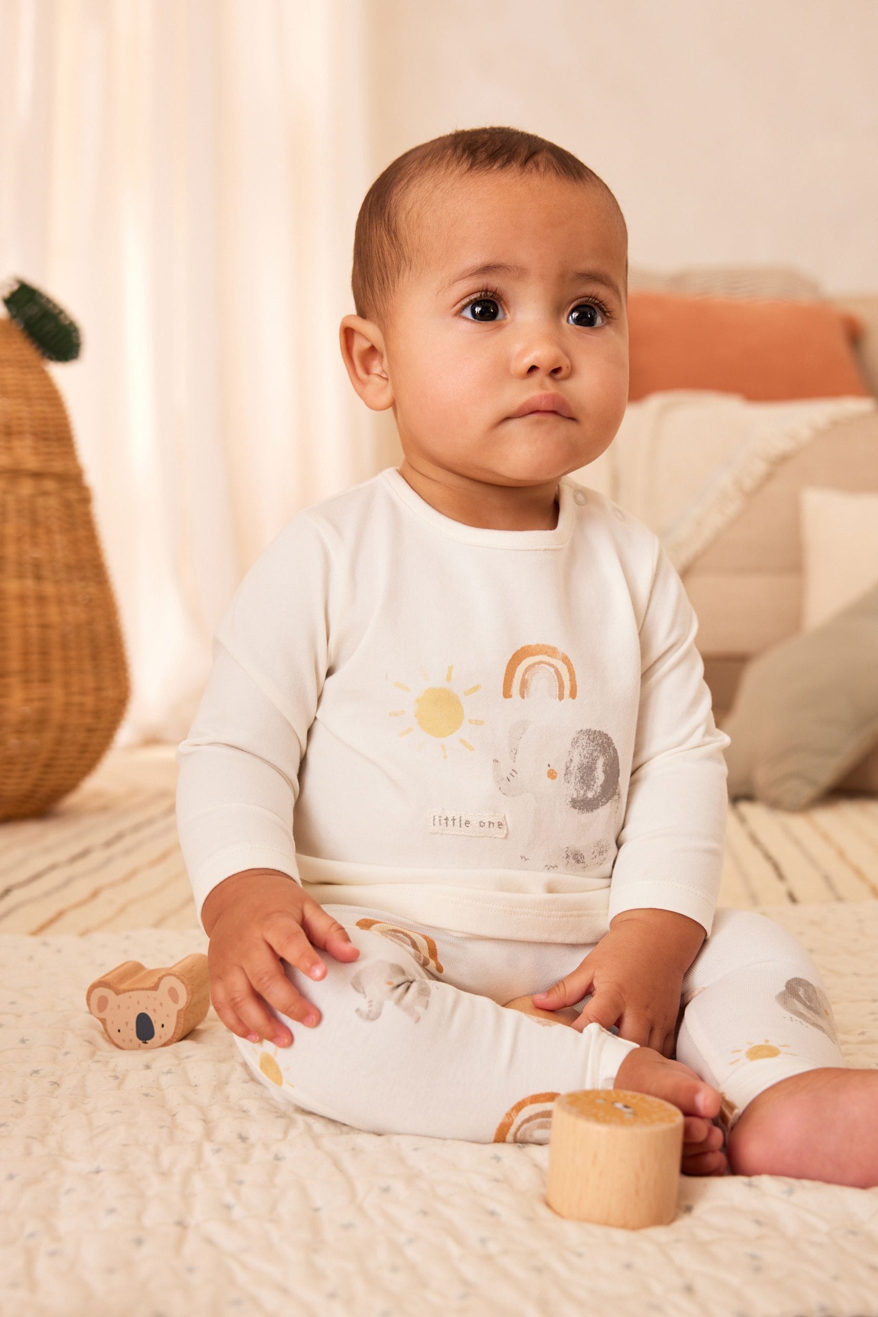 Buy Cream Elephant Baby 100 Cotton Top And Leggings Set 0mths 2yrs from Next USA