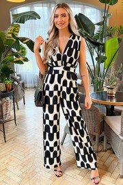 AX Paris Abstract Print Black Jumpsuit - Image 1 of 4