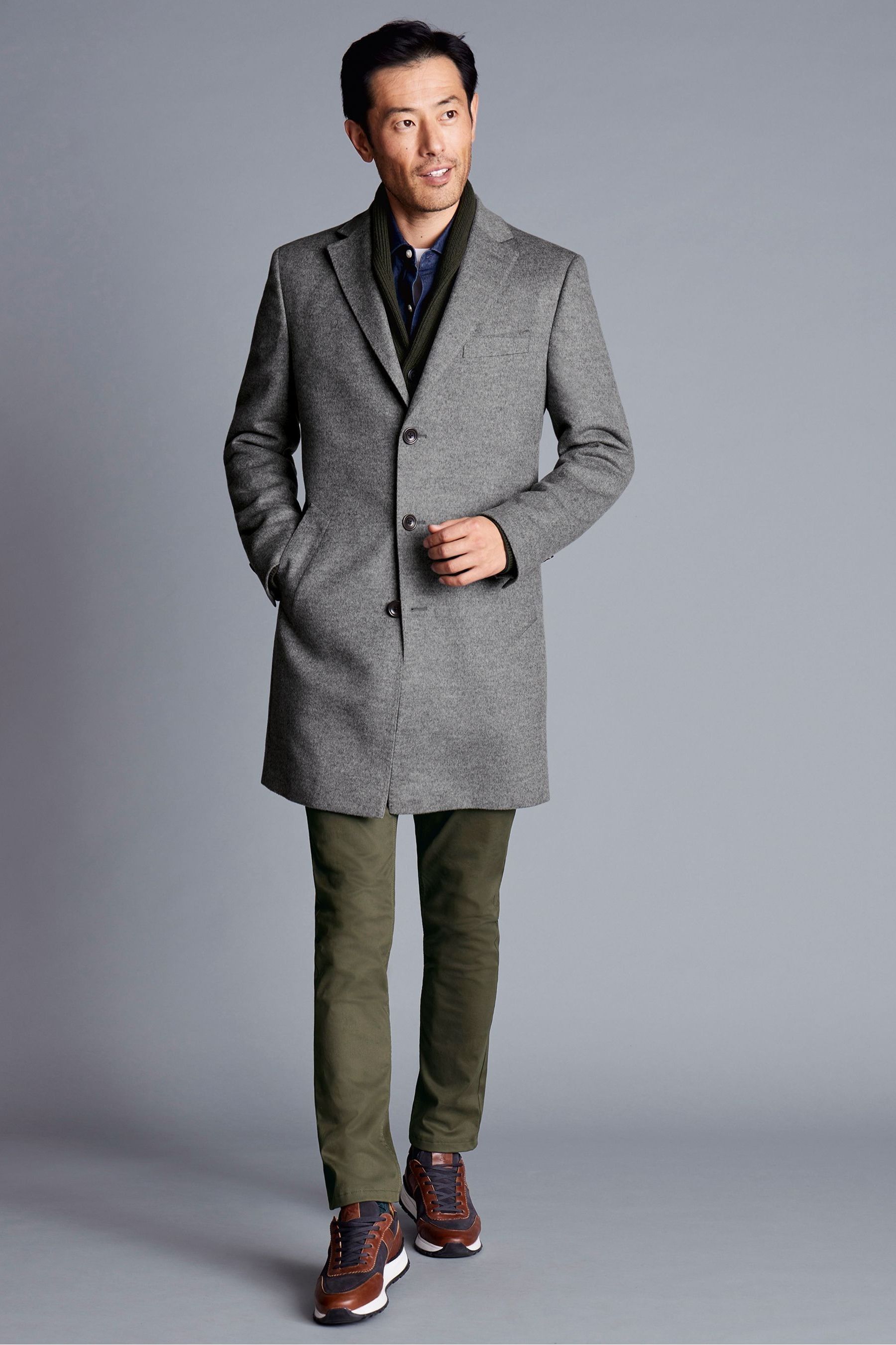 Buy Charles Tyrwhitt Grey Pure Wool Overcoat from the Next UK