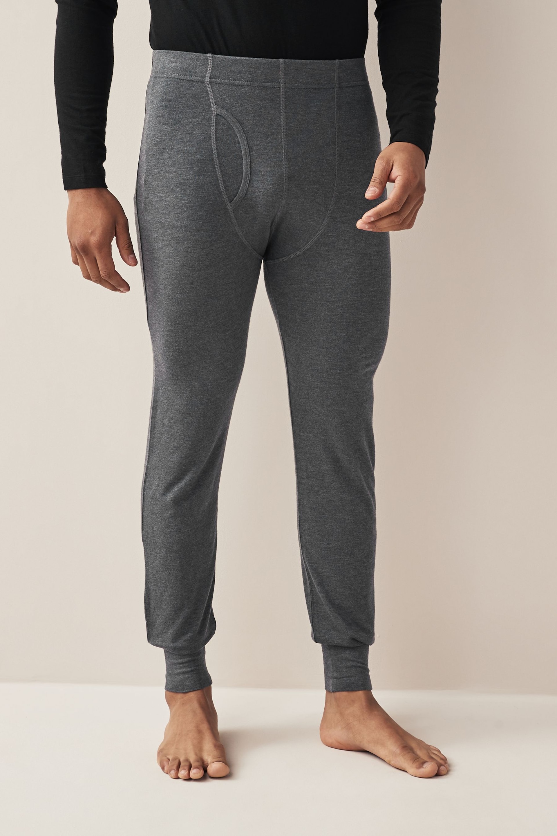 Black/Grey 2 Pack Lightweight Thermal Long Johns - Image 2 of 10