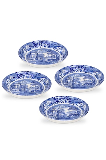 Set of 4 Blue Spode Italian Pasta Bowls