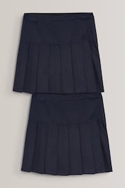 Navy Blue Longer Length Regular Waist Pleat Skirts 2 Pack (3-16yrs) - Image 1 of 5