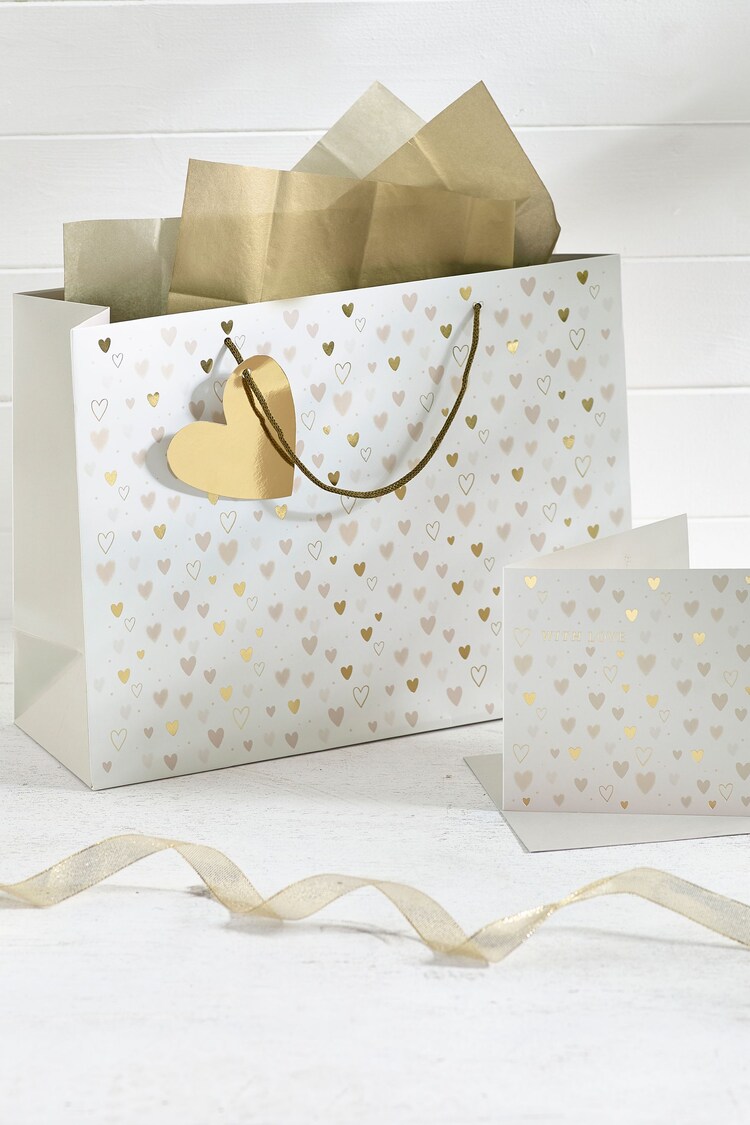 Natural Hearts Gift Bag and Card Set - Image 1 of 3