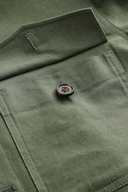 Sage Green Linen Blend Trucker Jacket - Image 10 of 10