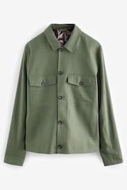 Sage Green Linen Blend Trucker Jacket - Image 6 of 10