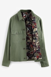 Sage Green Linen Blend Trucker Jacket - Image 7 of 10