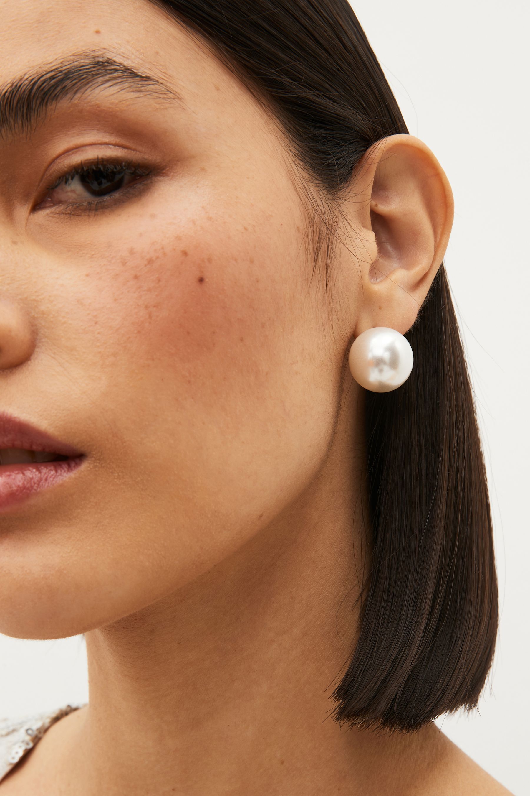 Buy White Pearl Back to Front Earrings from the Next UK online shop