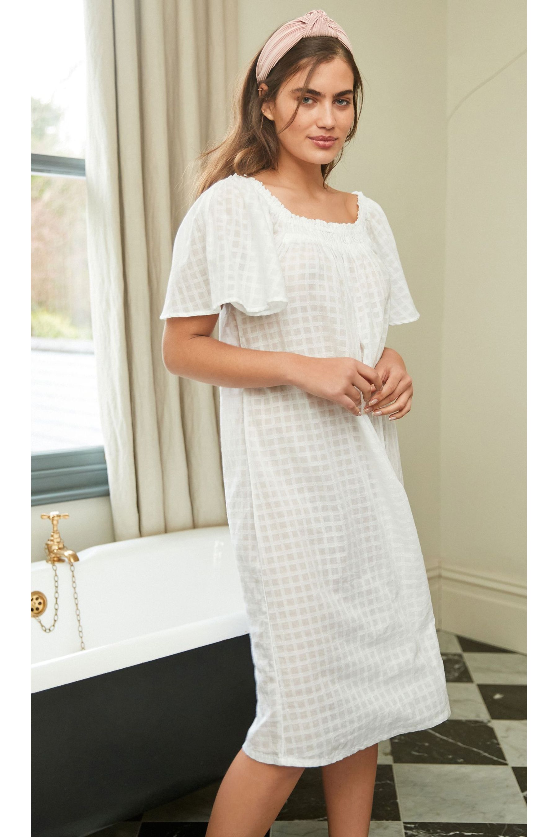 Buy White Cotton Nightie Slip from Next Luxembourg