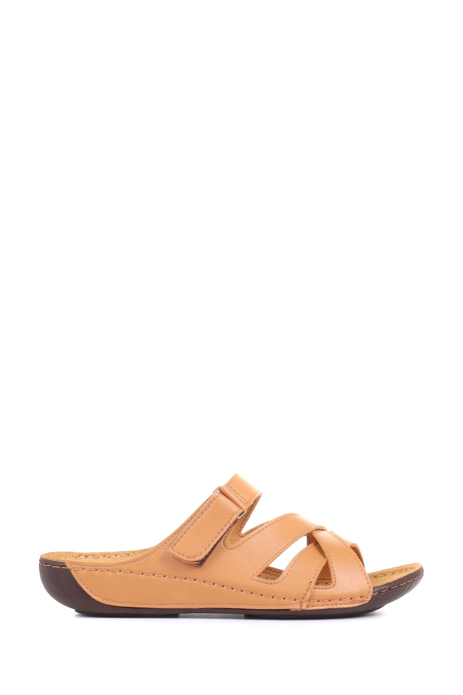 Pavers Tan Ladies Touch Fasten Mules - Image 1 of 5