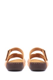 Pavers Tan Ladies Touch Fasten Mules - Image 2 of 5
