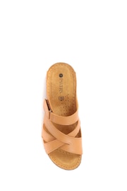 Pavers Tan Ladies Touch Fasten Mules - Image 4 of 5