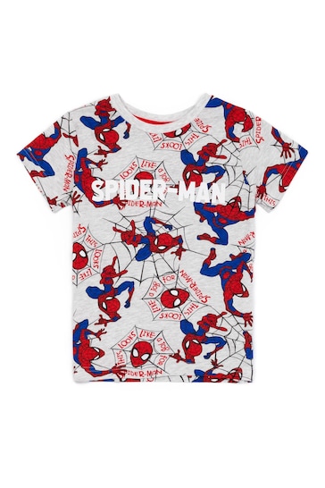Vanilla Underground Grey Spiderman Vanilla Underground Boys Grey Licensing Short Pyjamas