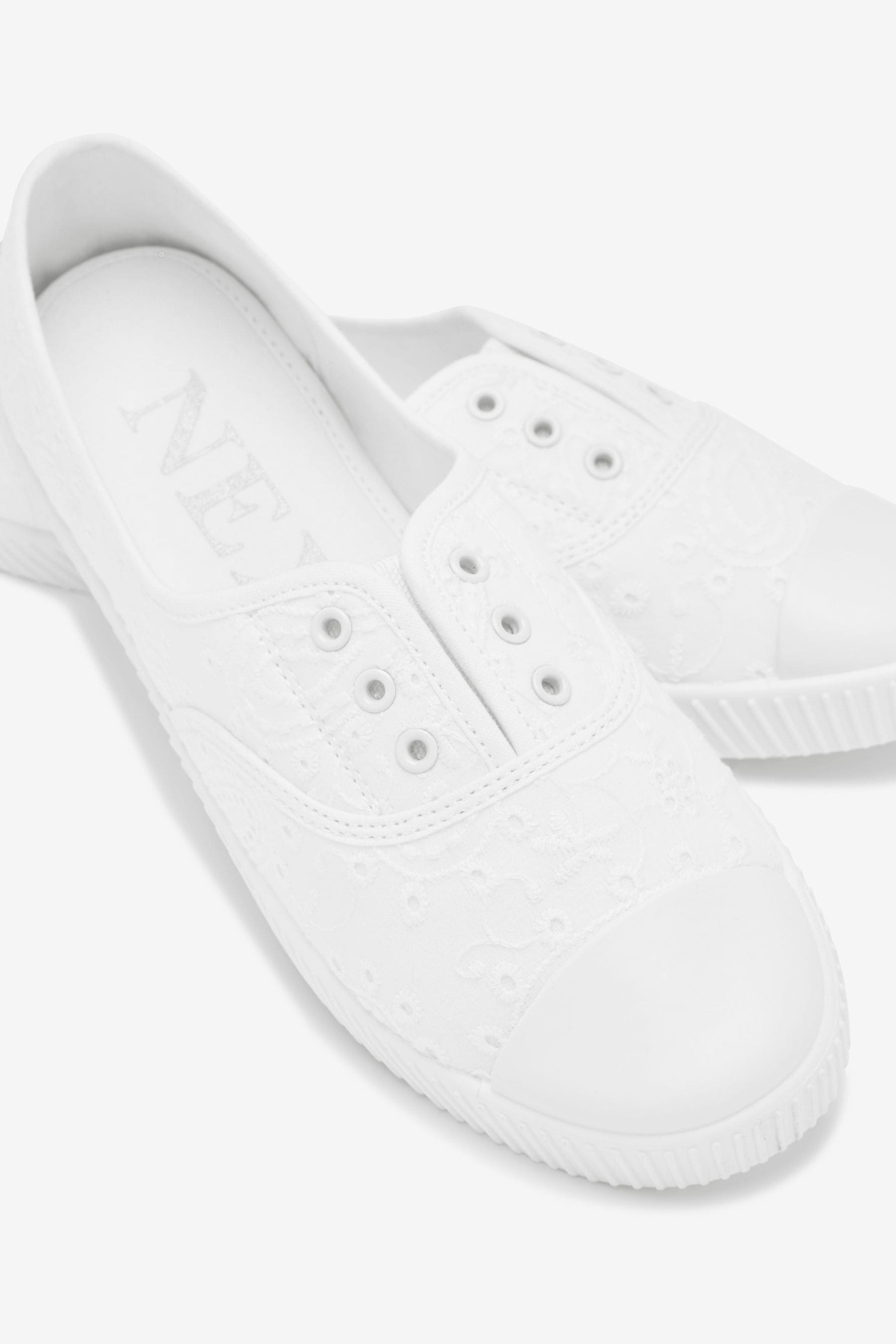 White Slip On Canvas Shoes