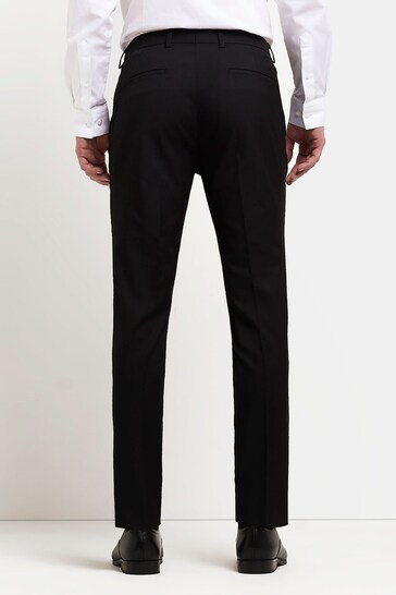 River Island Light Black Skinny Twill Suit Trousers
