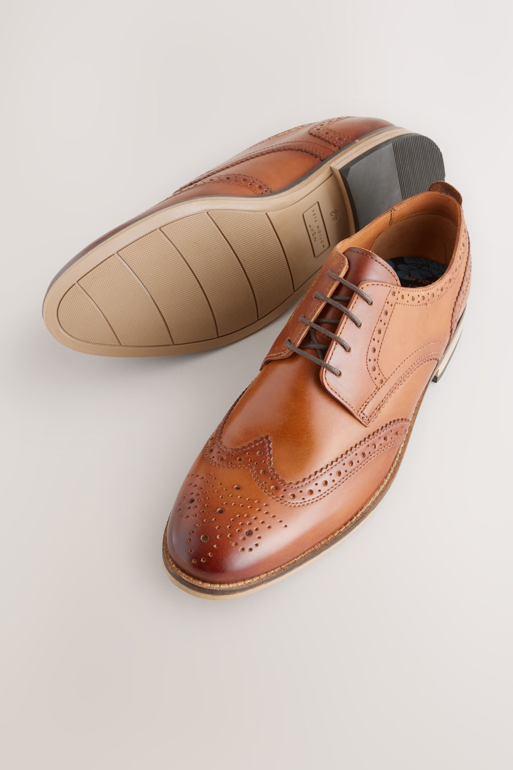 Mens wide discount fit tan brogues