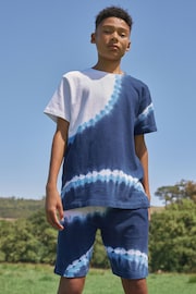 Navy Blue Tie Dye T-Shirt and Shorts Set (3-16yrs) - Image 1 of 5