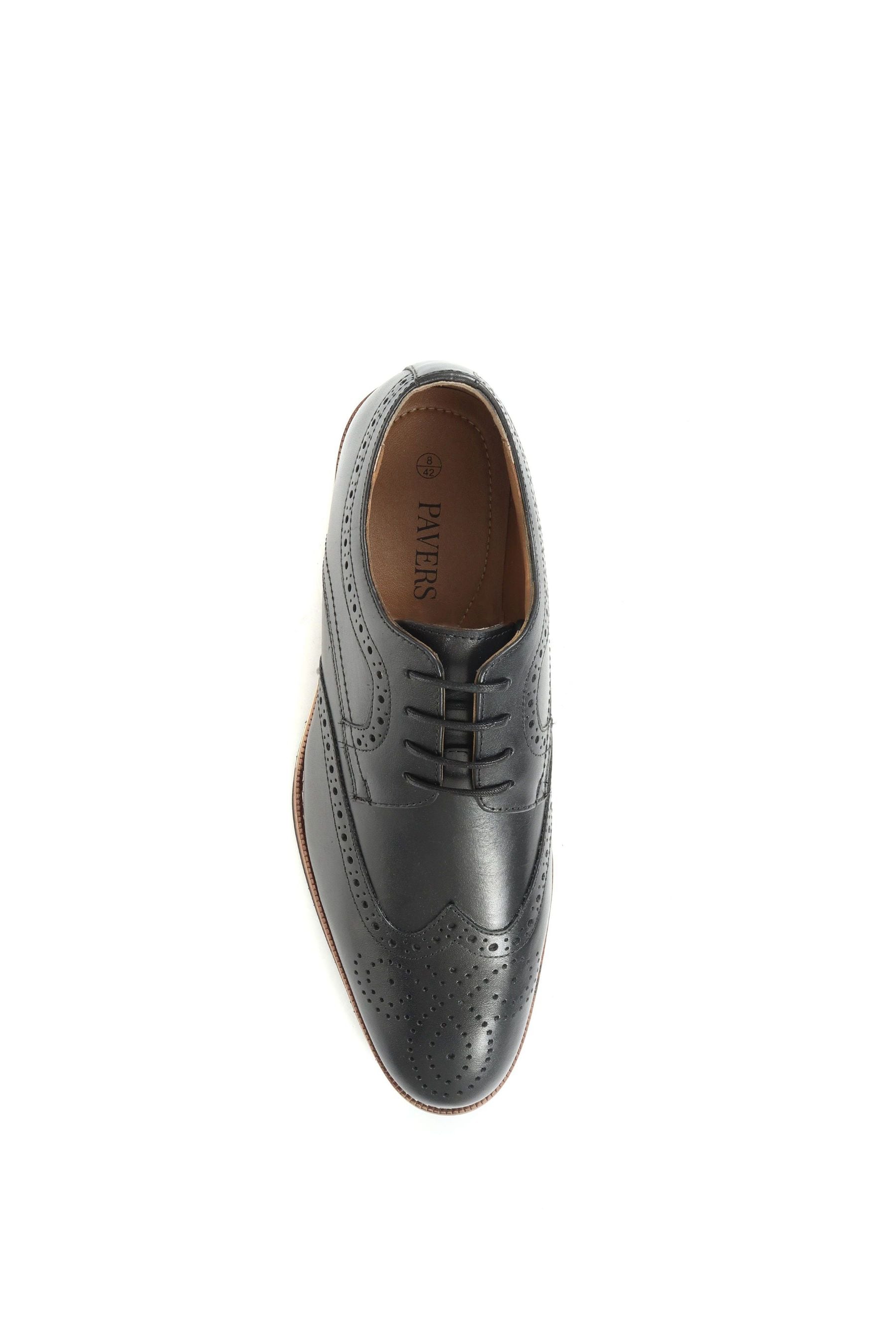 Buy Pavers Wide Fit Leather Black Brogues from the Next UK online shop