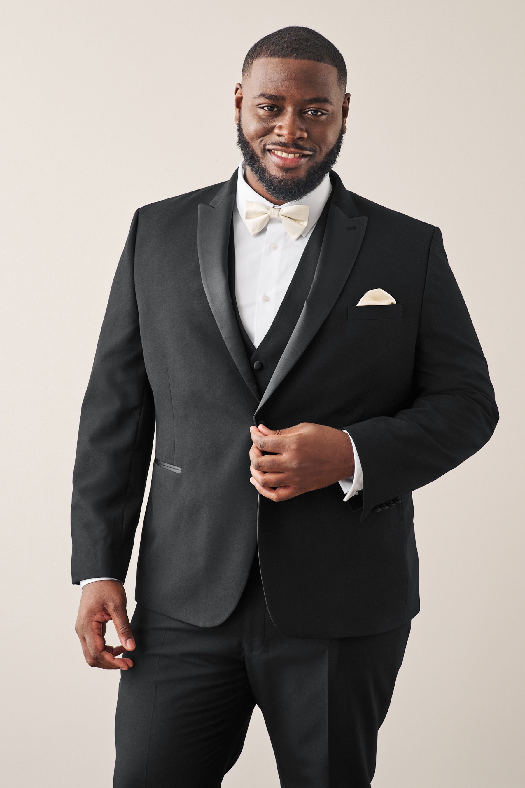 Buy Black Regular Fit Tuxedo Suit Jacket from the Next UK online shop