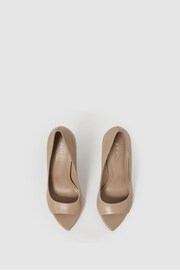 Reiss Nude Isla Leather Peep Toe Court Shoes - Image 3 of 5