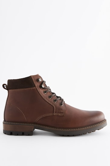 Tan Brown Casual Leather Boots