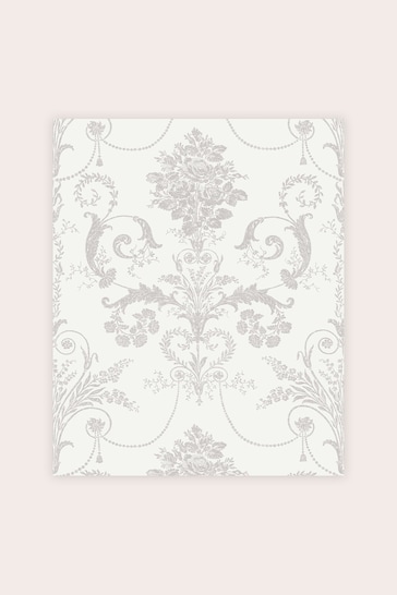 Laura Ashley Dove Grey Josette Wallpaper Sample Wallpaper