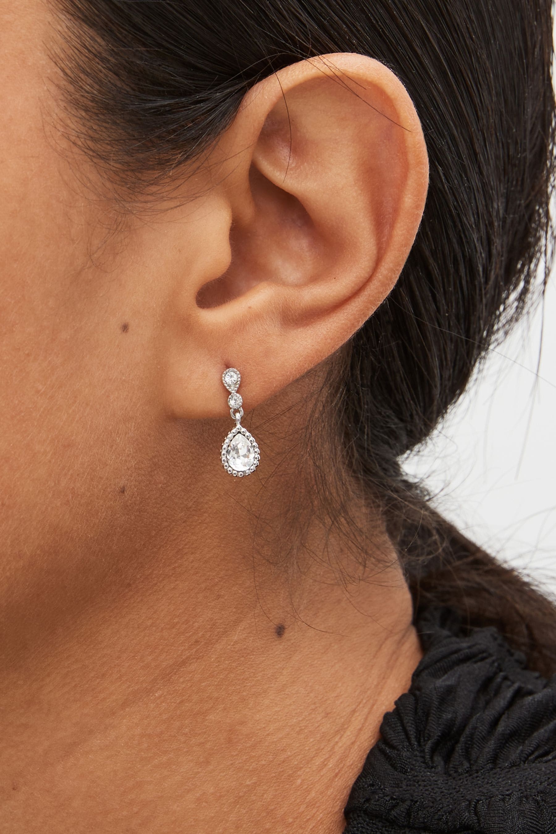 Buy Sterling Silver Sparkle Tear Drop Earrings from Next New Zealand
