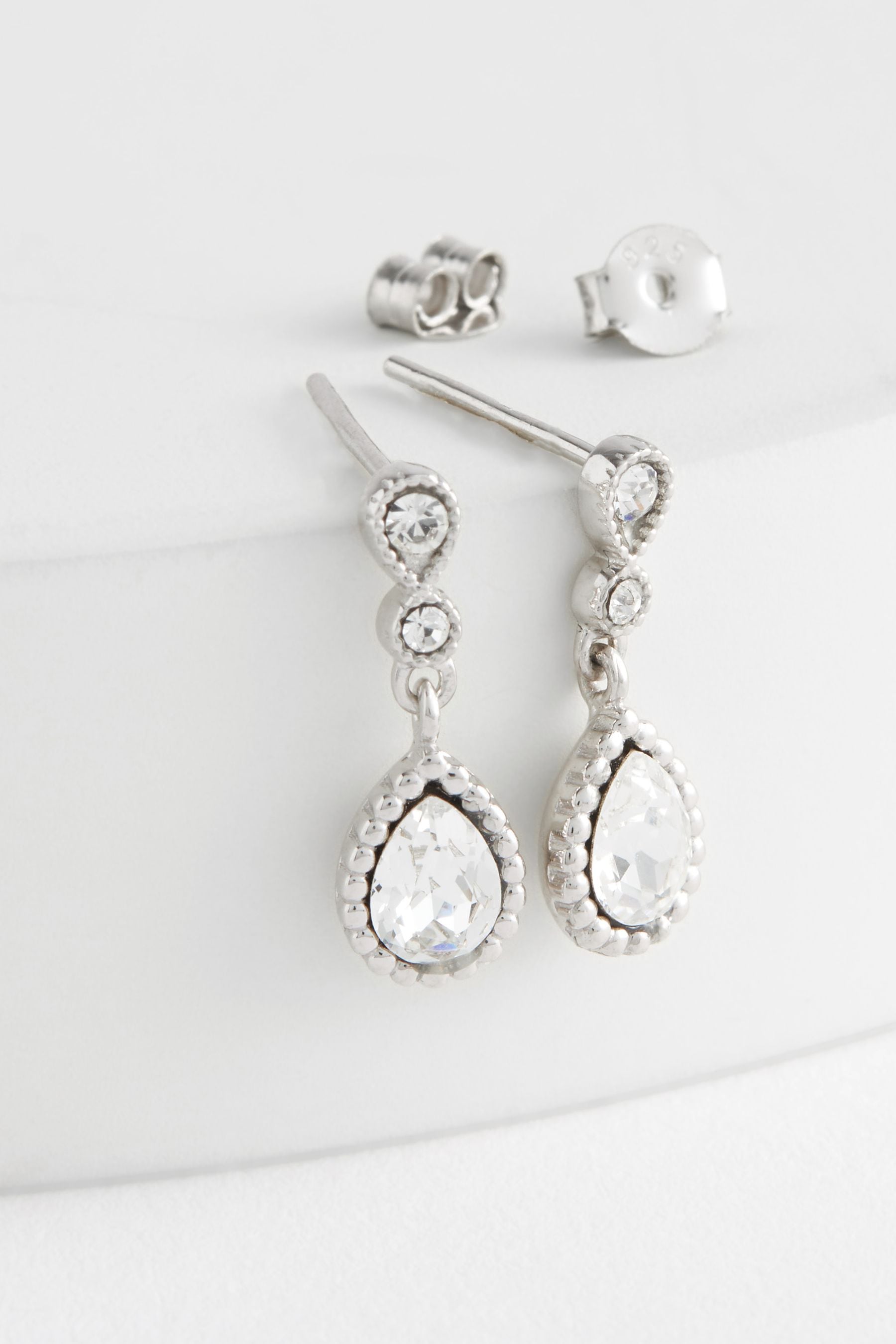 Silver sparkly new arrivals drop earrings