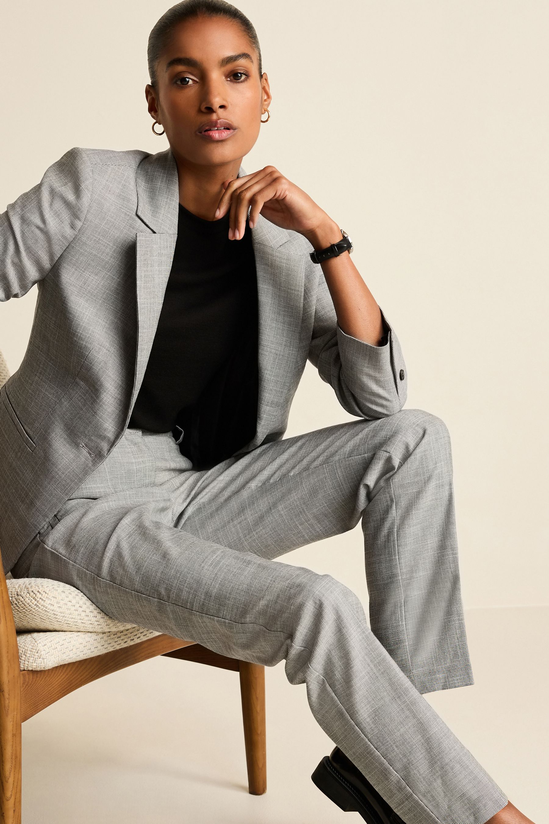 Checked slim leg trousers clearance