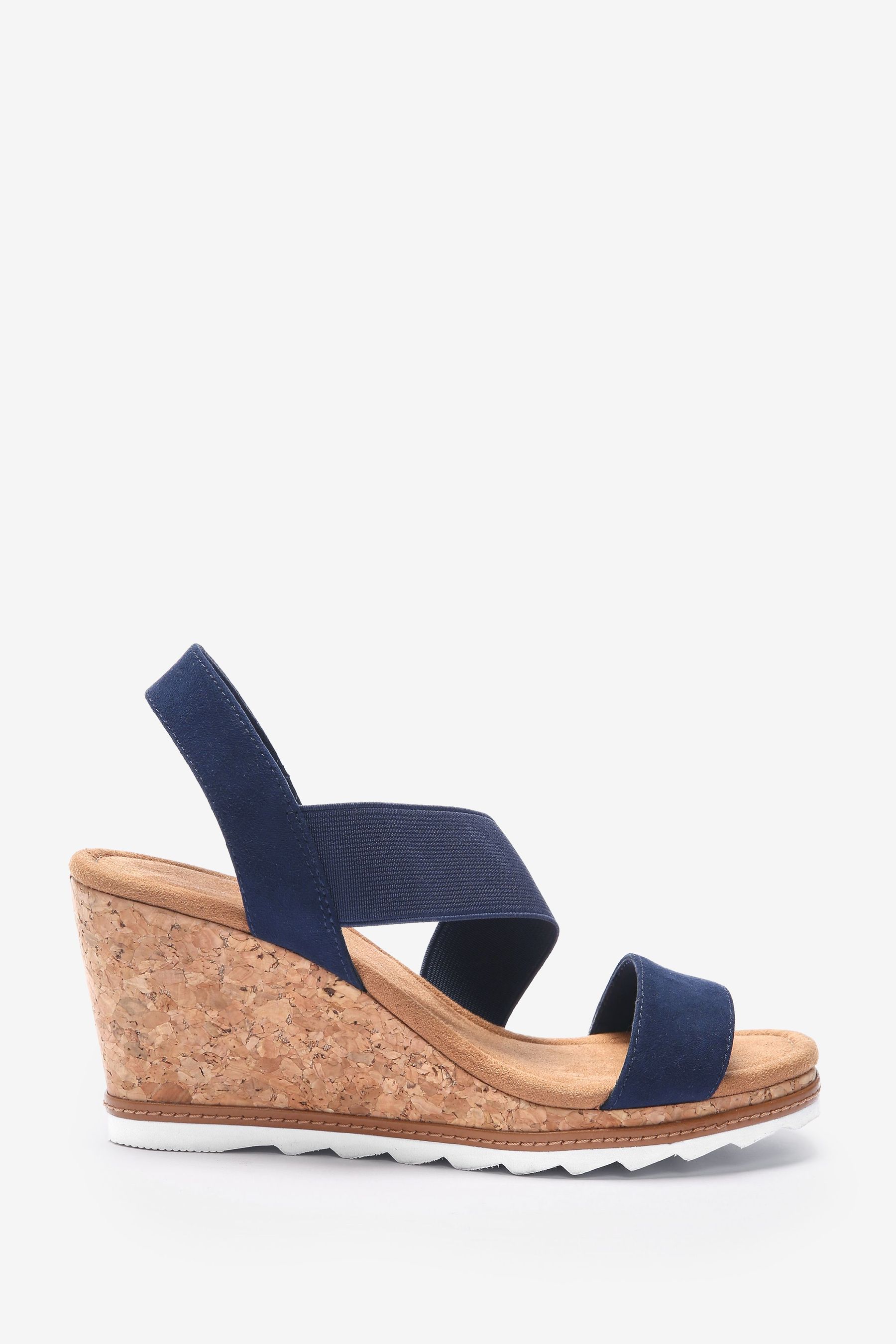 Buy Navy Regular Wide Fit Forever Comfort Elastic Wedges from Next Luxembourg