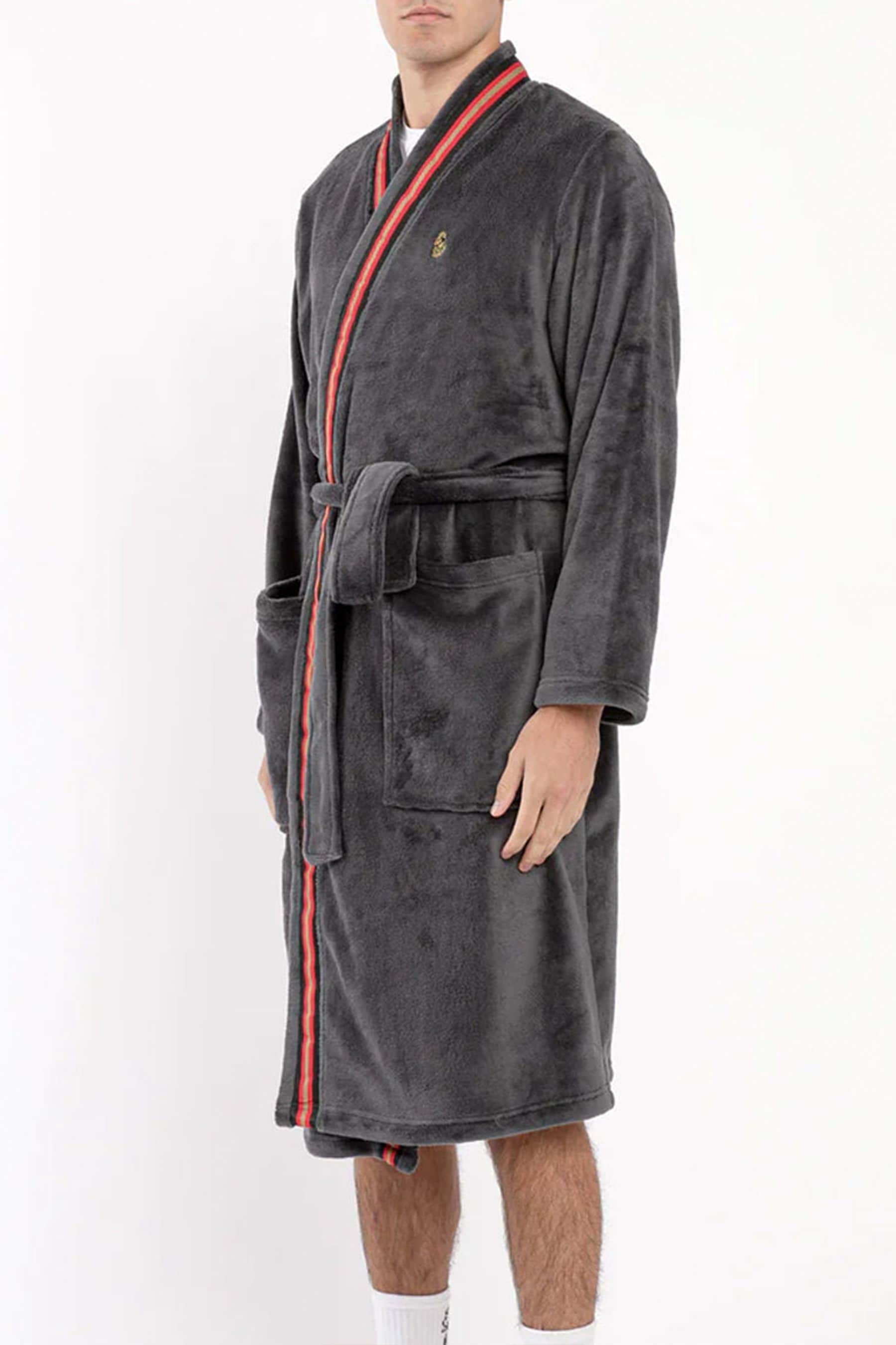 Buy Luke 1977 Grey The Saint Dressing Gown Charcoal from the Next