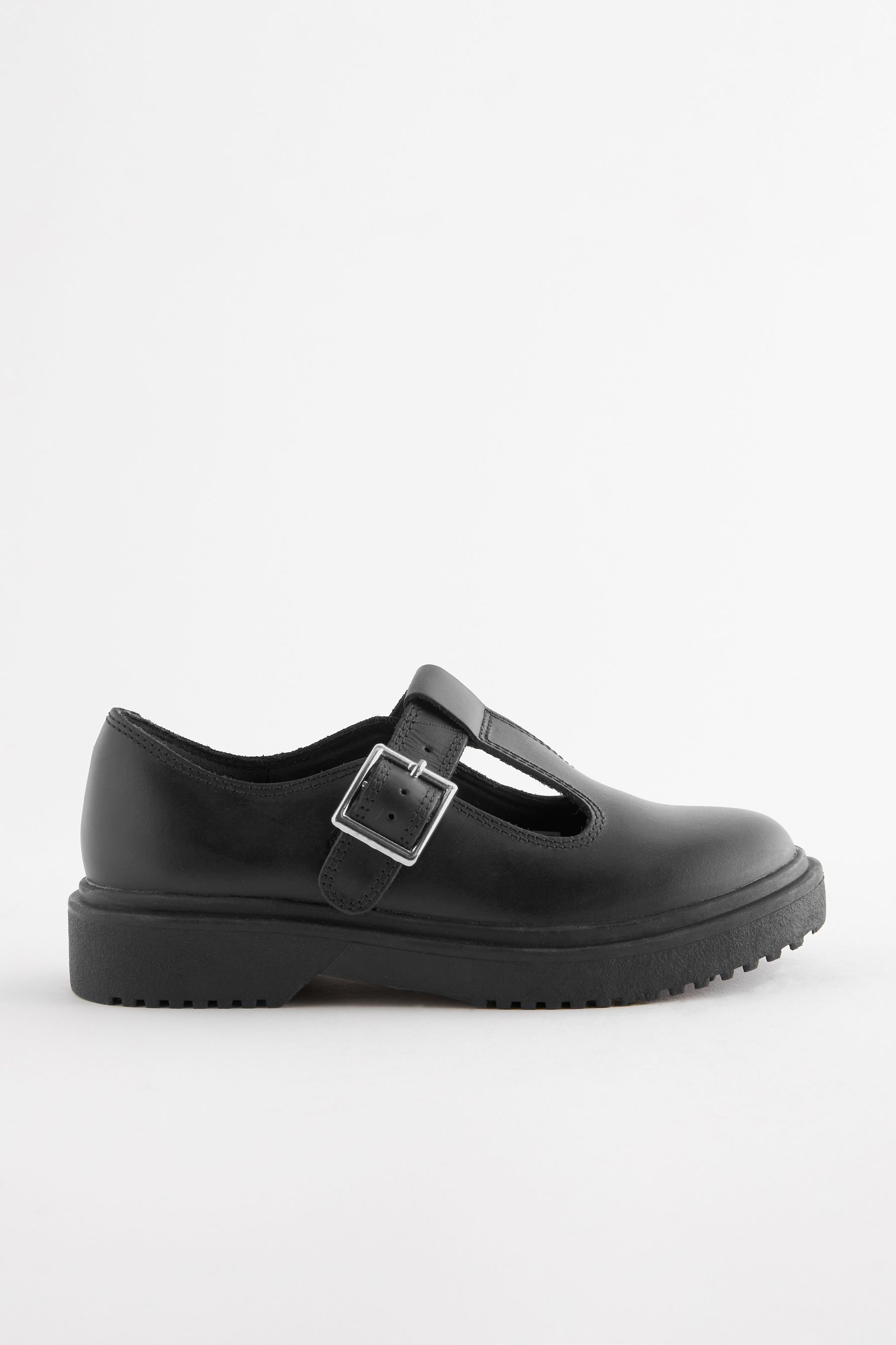 Buy Matt Black Leather T Bar Chunky School Shoes from Next Canada