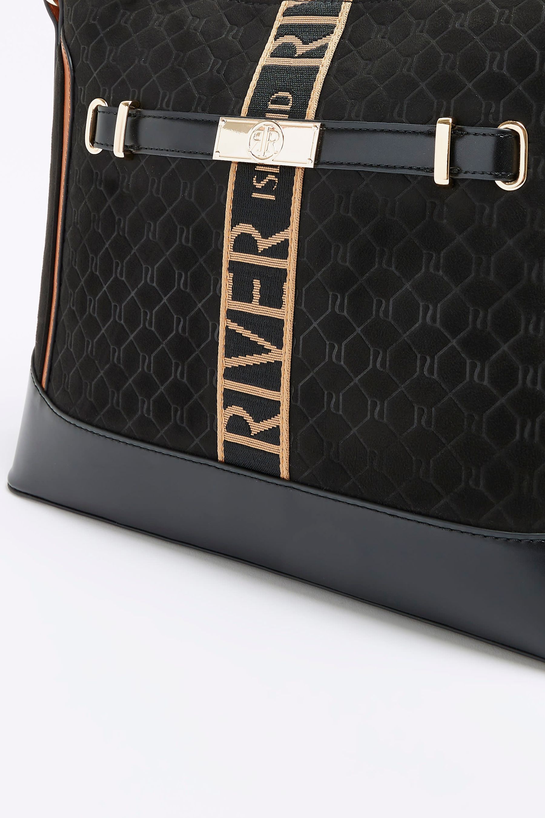 River island black pocket front slouch bag on sale