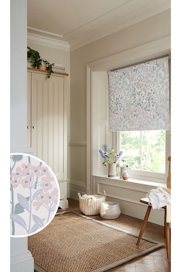 Green Nordic Floral Ready Made Blackout Roller Blind