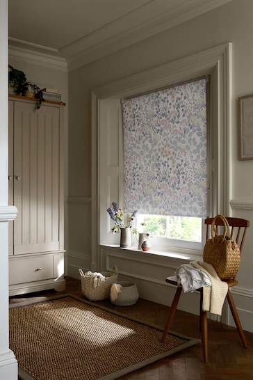 Green Nordic Floral Ready Made Blackout Roller Blind