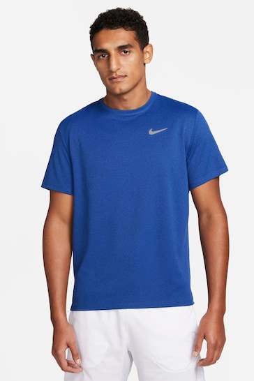 Nike Dark Blue Miler Dri-FIT UV Running T-Shirt