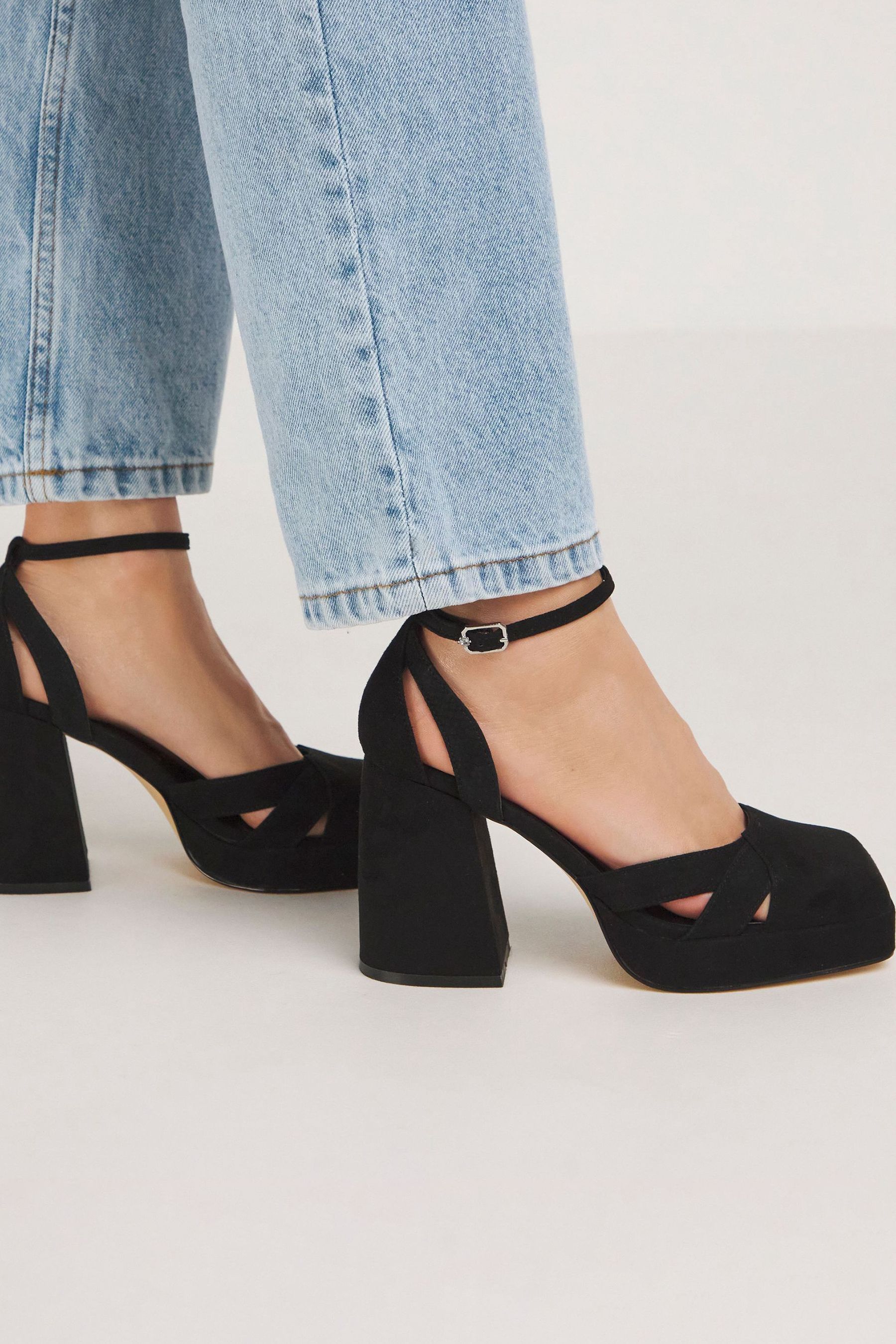 Black wide fit platform heels hot sale